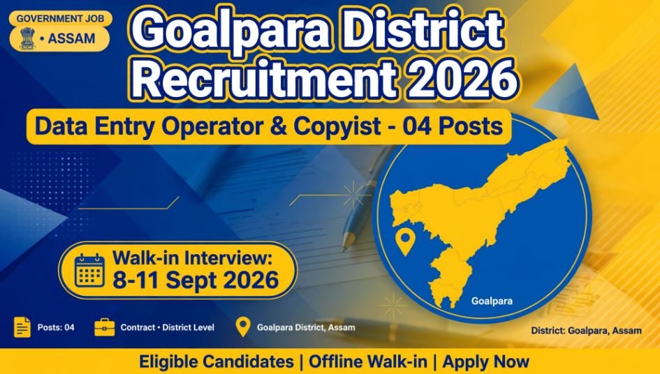 Goalpara District Recruitment 2026 Data Entry Operator Copyist Walk-in