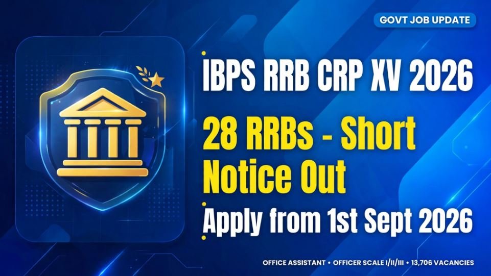 IBPS RRB CRP XV Recruitment 2026 Short Notice Out for 28 RRBs